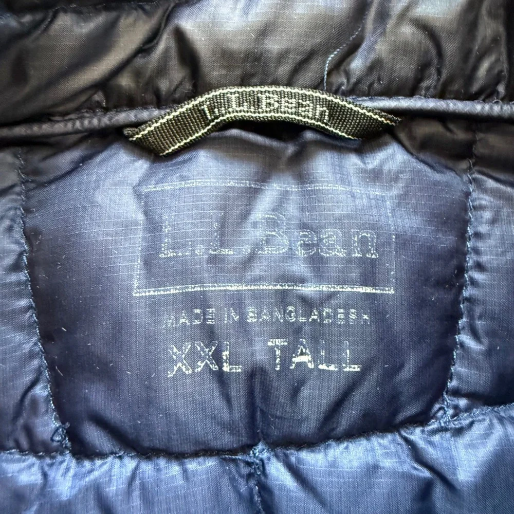 LL Bean Ultralight 850 Down Jacket Mens XXL Tall Blue Pertex DownTek Puffer